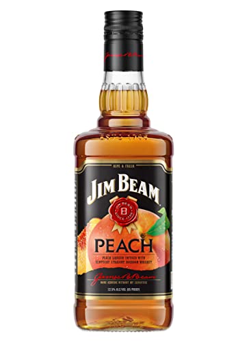 Jim Beam Peach - Kentucky Straight Bourbon Whiskey vermählt mit fruchtigem Pfirsichgeschmack, 32.5% Vol, 1 x 0,7l