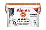 Alpina Premium Fassadenfarbe – weiß, matt – hochwertige Aussenfarbe mit langem Wetterschutz – ergiebig, wetterbeständig & atmungsaktiv – 10 Liter