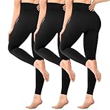 SINOPHANT 3er Pack Leggings Damen High Waist, Blickdicht Schwarze Leggings für Gym Yoga Sport S-M