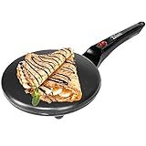 Crepes Maker | Cool-Touch-Griff | Antihaftbeschichtung | 20 cm Durchmesser | Creperie | Crepesmaker | Galettes | Crepes Maschine