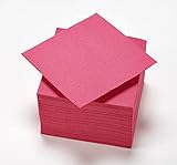 Le Nappage - Papierservietten Tex Touch - Farbe Pink - FSC®-zertifizierte Servietten - Recycelbar und biologisch abbaubar - Packung mit 50 pinken Servietten Größe 24 x 24 cm