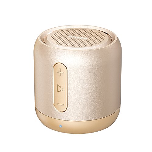 ​Anker Soundcore mini Bluetooth Lautsprecher, Kompakter Lautsprecher mit 15 Stunden Spielzeit, Fantastischer Sound, 20 Meter Bluetooth Reichweite, FM Radio und intensiver Bass(Golden)
