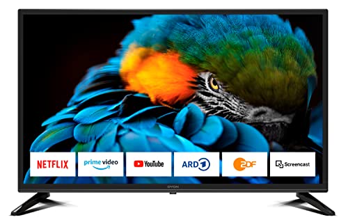 DYON D800168 Smart 32 XT 80 cm (32 Zoll) Fernseher (HD Smart TV, HD Triple Tuner (DVB-C/-S2/-T2), Prime Video, Netflix, YouTube & HbbTV, WLAN, Hotel Modus), Schwarz