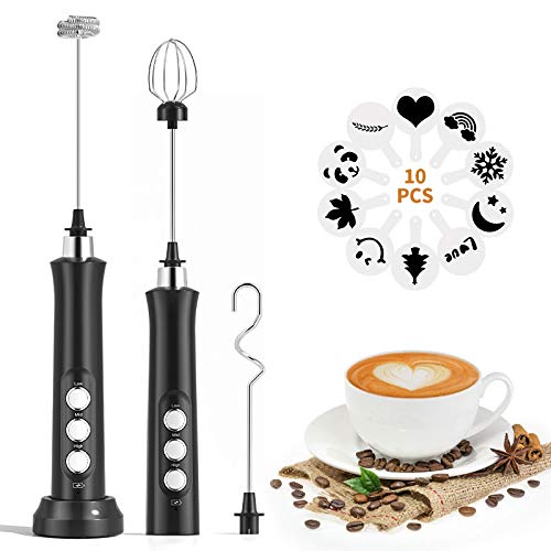 Handkaffee-Aufschäumer Milchschäumer Automatischer Elektrisch 3 In 1 Eiermischer USB Wiederaufladbar Für Kaffee Mokka Cappuccino