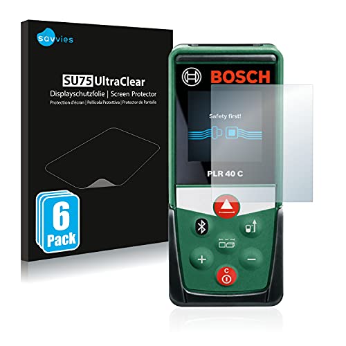 Savvies 6X Schutzfolie kompatibel mit Bosch PLR 40 C Displayschutz-Folie Ultra-transparent