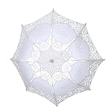 F Fityle Spitze-Regenschirm-hohler westlicher romantischer Foto-Dekor-eleganter bestickter Zubehör-Sonnenschirm für, 31 x 38 cm