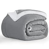 Aisbo Warm Kuscheldecke Flauschig Decke Grau - Hochwertige Sherpa Fleece Sofa Decke 150x200 cm XL, Extra Dicke Couchdecke Wohndecke, Kuschelig und Weich