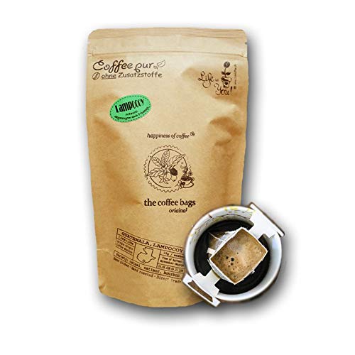 Life is You! Coffee Bags | Lampocoy Grand Cru Kaffee aus dem kleinen Bergdorf Lampocoy in Guatemala | 15 Coffee Bags (für Becher) | in verschließbarer Zipptüte - 100% Arabica - frisch & schonend handgerösteter, milder Filterkaffee, bekannt aus 'Die Höhle der Löwen'