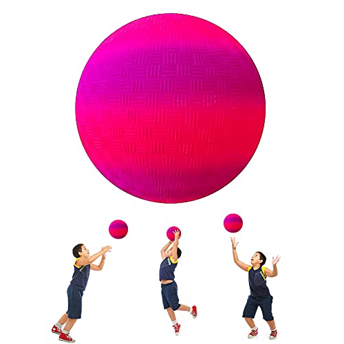 ARVOV PVC Bouncy Kickball, PVC Regenbogen Ball, Kinder Spielball, Wasserball Fußball, Strandball, PVC Ball für Indoor Outdoor 8,5-Zoll - Rose und Rot