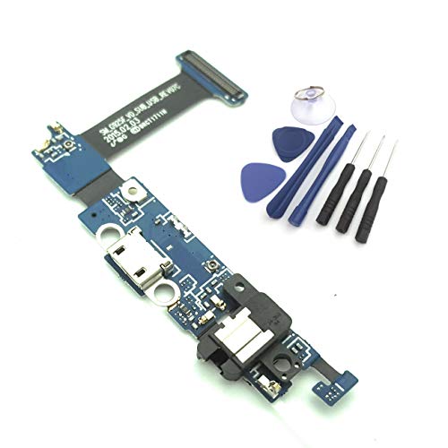 enoaFIX Dock Connector kompatibel mit Samsung Galaxy S6 Edge G925F Ladebuchse Micro USB Flex Kabel Home Button Port Mikrofon + Werkzeug Set