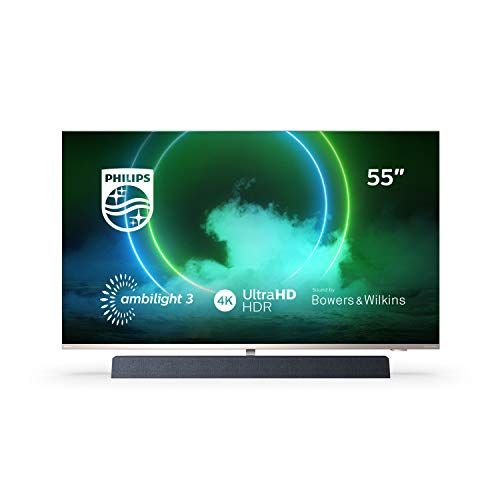 Philips Ambilight TV 55PUS9435/12 55-Zoll LED TV mit Sound von Bowers & Wilkins (P5 Perfect Picture Engine, 4K UHD, Dolby Vision∙Atmos, Android TV, HDR 10+, Sprachassistent) [2020/2021 Modell]