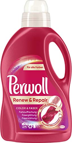 Perwoll Renew und Repair Color & Faser (24 Waschladungen), Waschmittel für Mehrfarben, Feinwaschmittel stärkt die Fasern und verbessert die Farbintensität