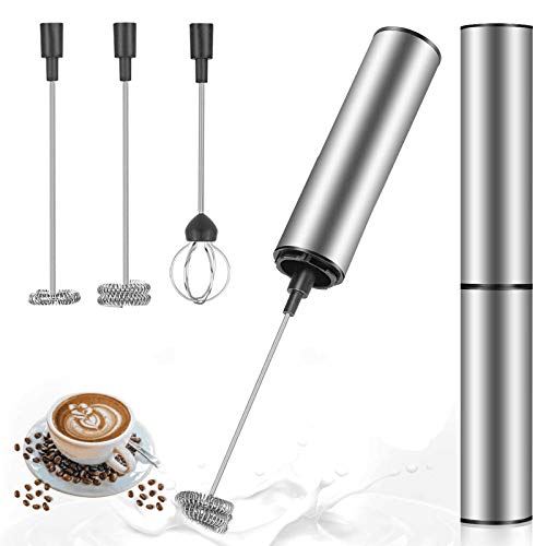MOSUO Elektrischer Milchaufschäumer mit Doppeltem Quirl, USB Wiederaufladbar Milchschäumer Schneebesen, Aufschäumer für Kaffee/Latte/Cappuccino/Sahne/Macchiato/Eier Schlagen