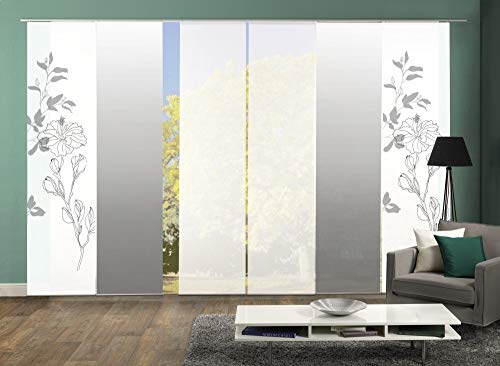 wohnfuehlidee 6er Set Schiebevorhang Denver, blickdichter Flächenvorhang, Höhe 245 cm, ideal für Küche, Wohnzimmer, Fenster