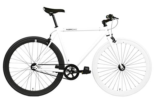 FabricBike - Original Collection, Hi-Ten Stahl, Fahrrad Fixed Gear, Single Speed, Urban Commuter, 8 Farben und 3 Größen, 10 Kg (White & Black 2.0, L-58cm)