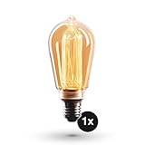 CROWN LED Edison Illusion Filament Glühbirne E27 Fassung, Dimmbar, 3,5W, 1800K, Warmweiß, 230V, EL24, Antike Filament Beleuchtung im Retro Vintage Look