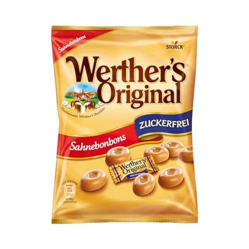 Werther's Original – 1 x 70g – Zuckerfreie Sahnebonbons mit leckerem Karamellgeschmack