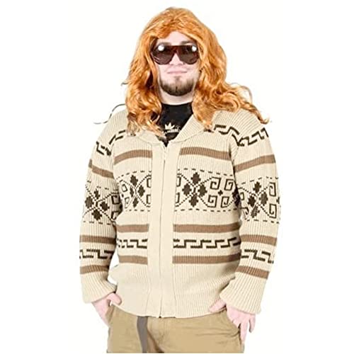 The Big Lebowski Jeffery The Dude Zip Up Kostüm Cardigan Sweater (Medium)