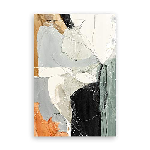 Weiß schwarz abstrakt wandkunst leinwand malerei Dekoration Poster und drucke Bilder Wohnzimmer Schlafzimmer Dekoration Yixianjiacheng (Color : A, Size (Inch) : 55X110cm)