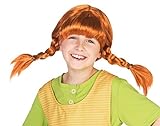 Maskworld Original Pippi Langstrumpf Perücke für Kinder - rote Haare mit 2 Zöpfen