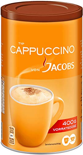 VON JACOBS Typ Cappuccino, 400g Kaffeespezialitäten Vorratsdose