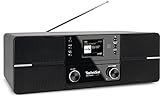TechniSat DIGITRADIO 371 CD IR - Stereo Internetradio (DAB+, UKW, CD-Player, WLAN, Bluetooth, Farbdisplay, USB, AUX, Kopfhöreranschluss, Wecker, 10 Watt, Fernbedienung), Schwarz/Silber