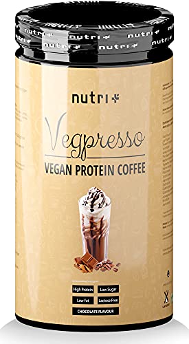 Protein Kaffee Schoko - Vegpresso Eiweiß Kaffee mit Koffein - Coffee Chocolate Pulver ohne Laktose - Proteinkaffee Schokolade - ideal zum Muskelaufbau - glutenfrei