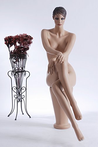 Eurohandisplay QT-16 weiblich sitzend Schaufensterfigur Schaufensterpuppe mit herausmoderierter Frisur Mannequin