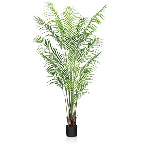 CROSOFMI Künstliche Pflanzen groß 190cm Kunstpflanze im Topf Plastik Palme Künstliche Palmen wie echt Fake Plant deko für Wohnzimmer Balkon Schlafzimmer Büro Perfektes Einweihungsgeschenk (1 Pack)
