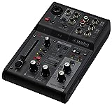 Yamaha AG03MK2 3-Kanal-Live-Streaming Mischpult mit USB-Audio-Interface – Für Windows, Mac, iOS und Android – In Schwarz