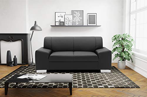 DOMO Collection Sofa Alisson, 2er Couch, 2-Sitzer, 2er Garnitur, 164x83x75 cm, Polstergarnitur in schwarz