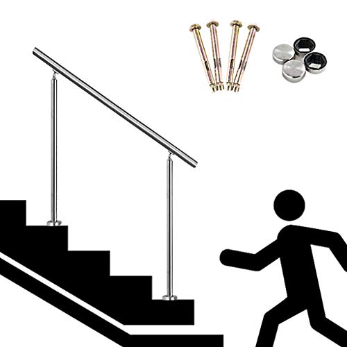 MYAOU Edelstahl-Geländer für Treppen - höhenverstellbar - Treppengeländer für ältere und behinderte Menschen im Innenbereich