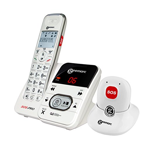 Geemarc AmpliDECT 295 SOS PRO schnurloses Großtastentelefon mit mobiler Freisprecheinrichtung (+Anrufbeantworter+ - Deutsche Version