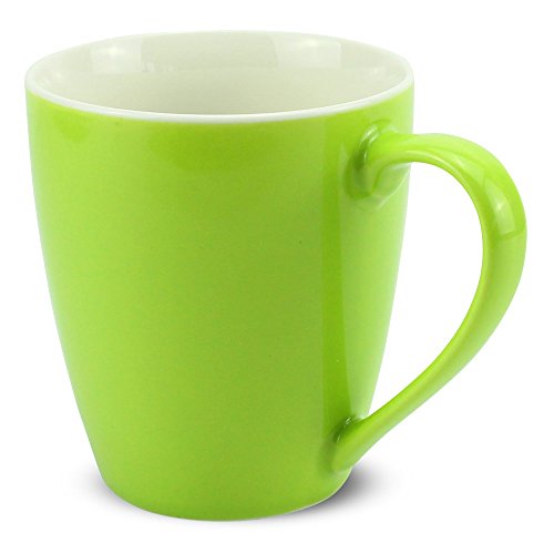 matches21 Tasse Becher Kaffeetassen Kaffeebecher Unifarben/einfarbig kiwi-grün hellgrün Porzellan 12 Stk. 10 cm / 350 ml