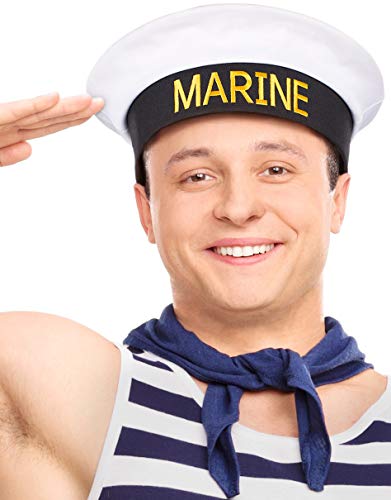 Matrosenhut | Marinehut | Marine Kappe | Matrosen Hut | Seemannshut | Seemannskappe | Marine Mütze | Cap | Cappy für Damen & Herren