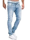 MERISH Jeans Herren Destroyed Hose Jeanshose Männer Slim Fit Stretch Denim 2081-1001 (32-32, 505-1 Hellblau)