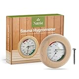 Nutrist® Sauna Thermometer Hygrometer Holz - 2 in 1 Anzeige für die perfekte Temperatur und Luftfeuchtigkeit - Sauna Thermometer - Premium Sauna Zubehör
