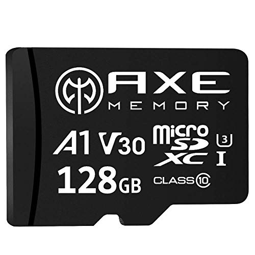 AXE 128GB MicroSDXC-Speicherkarte + SD Adapter mit A1 App Performance, V30, UHS-I U3, 4K