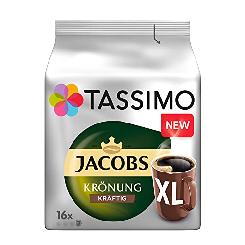 Tassimo Kapseln Jacobs Krönung Kräftig XL, 80 Kaffeekapseln, 5er Pack, 5 x 16 Getränke 720 g