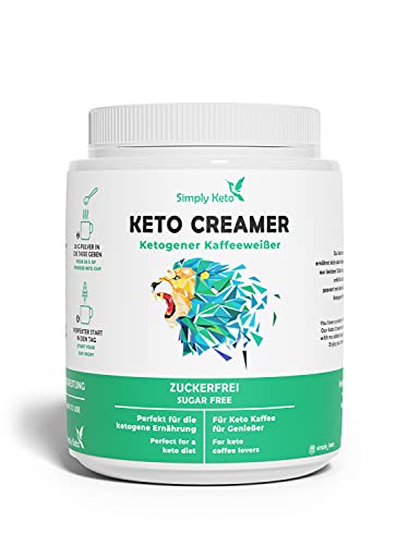 Simply Keto Keto Creamer Vorratsdose 450g - Ohne Zuckerzusatz ketogener Kaffeeweißer für leckeren Milchkaffee - Mit Kokosöl & Weidebutter - Ohne Zucker & Kohlenhydrate - Optimiert für Geschmack