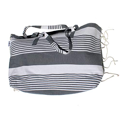 Just a Joy - Extra große Strandtasche - Hamam Design - Anthrazit Grau