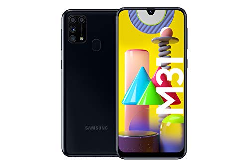Samsung Galaxy M31 Android Smartphone ohne Vertrag, 4 Kameras, großer 6.000 mAh Akku, 6,4 Zoll Super AMOLED FHD+ Display, 64GB/6GB RAM, Handy in schwarz, deutsche Version exklusiv bei Amazon