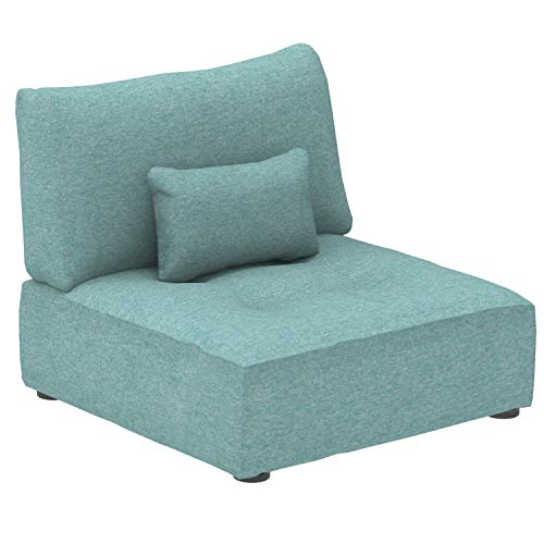 Amazon Marke - Alkove Elvas - Modulares Sofa, 1-Sitzer-Modul mit Stauraum und extra Kissen, 93 x 100 cm, Türkis