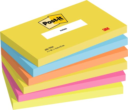 Post-it Notes Active Collection, 76 x 127 mm, 6 Blöcke à 100 Blatt