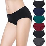 Falechay Unterhosen Damen Unterwäsche 6er Pack Baumwolle Slips Mittel Taille Panties,Mehrfarbig-2,M
