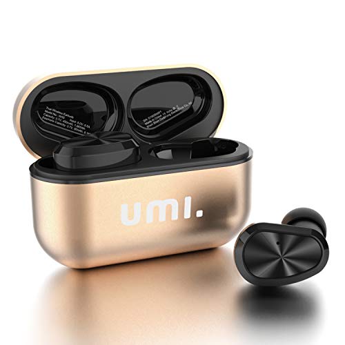 Amazon Brand - Umi Kopfhörer W5s Bluetooth 5.2 IPX7 Kabellose In-Ear-Kopfhörer für iPhone Samsung, Huawei mit Patentiertem Intelligenten Metall-Ladeetui (Rose Gold)