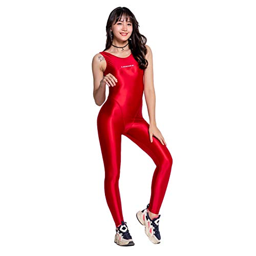 LEOHEX Xtraford Jet Nahtloser Jumpsuit für Damen, Yogahose, sexy, rückenfrei, Fitness, Laufen, Activewear Workout (XL,Rot)