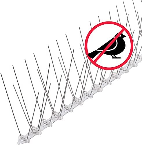 riijk 3 Meter Taubenabwehr Balkon Spikes vormontiert, Rostfreie Taubenschreck Vogelspikes, Vogelabwehr Spikes und Vogelschutz, Tierschutzkonformer Taubenschutz