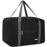 Ryanair Handgepäck 40x20x25cm Handgepäck Tasche für Flugzeug Reisetasche Klein Faltbare Sporttasche Weekender Handgepäck Koffer für Herren und Damen von WANDF (Schwarz 20L)