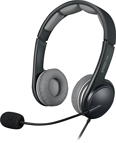SPEEDLINK SONID Stereo Headset - komfortables Tragegefühl, Stereo Sound für PC/Computer/Notebook, schwarz-grau, INT-SL-870002-BKGY, 65 × 175-200 × 185mm